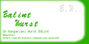 balint wurst business card